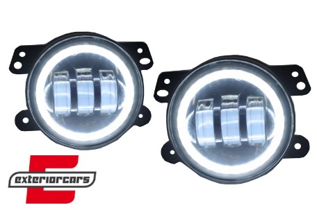Full LED svjetla za maglu (maglenke) Angel Eyes (4 inch) / JEEP Wrangler JK TJ LJ (2007-2017), FLJEWR4D