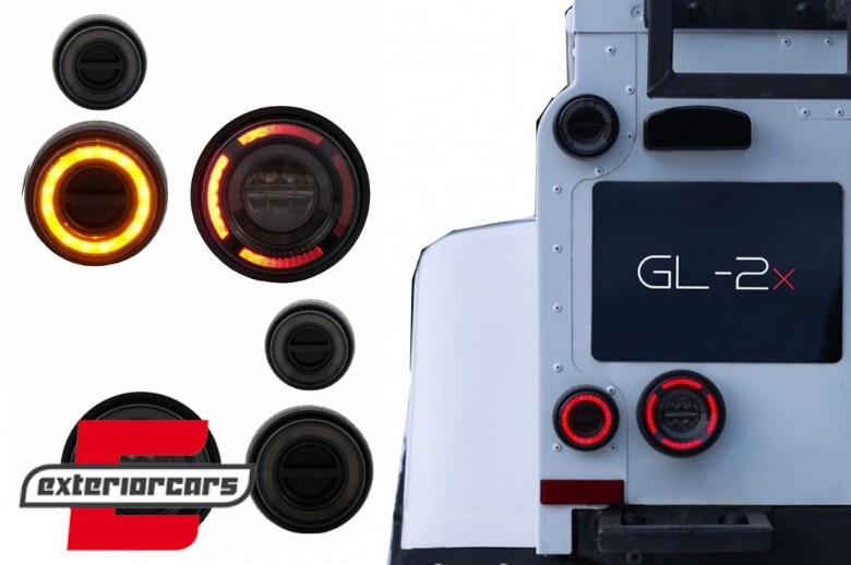 Glohh GL-2X full LED stražnja svjetla SEQ žmigavci (smoke) / Land Rover Defender L316 (1990-2016), TLLRDFL316GS