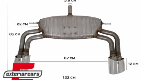 Ispušni sustav RS3 dizajn / Audi A3 8V limuzina cabrio (2012-2019), ESAUA38VS