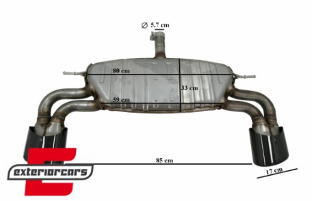 Ispušni sustav RS3 dizajn (crna) / Audi A3 8V Hatchback Sportback Coupe (2012-2019), ESAUA38VSHB