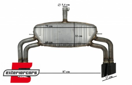 Ispušni sustav RS3 dizajn (piano crna) / Audi A3 8V limuzina cabrio (2012-2019), ESAUA38VSB