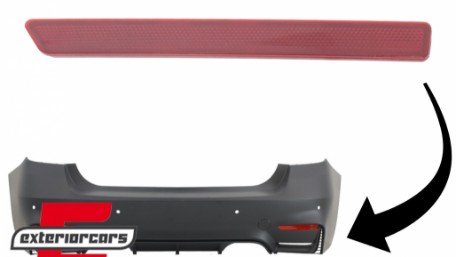 Katadiopter crveni zadnji branik EVO dizajn (desna strana) / BMW serije 3 F30 (2011-2019), RBRBMF30EVOR
