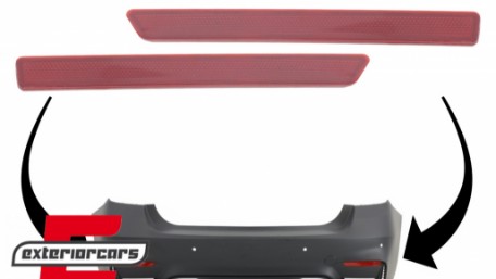 Katadiopteri crveni zadnji branik EVO dizajn / BMW serije 3 F30 (2011-2019), CORBRBMF30EVORL