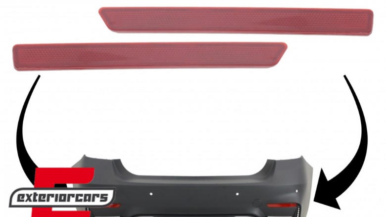 Katadiopteri crveni zadnji branik EVO dizajn / BMW serije 3 F30 (2011-2019), CORBRBMF30EVORL