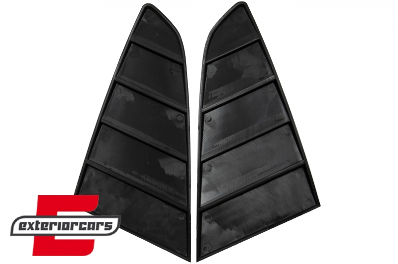 Klasični četvrtasti bočni prozorski poklopci PFT dizajn (mat crna) / FORD Mustang Mk6 VI (2015-2019), SWLFMUPFT