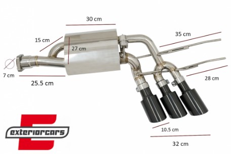 Kompletan ispušni sustav AMG dizajn s Valvetronicom (crna) / Mercedes G-klasa W463 (2009-2018) G500 G55 G63 G65, ESMBW463S1B