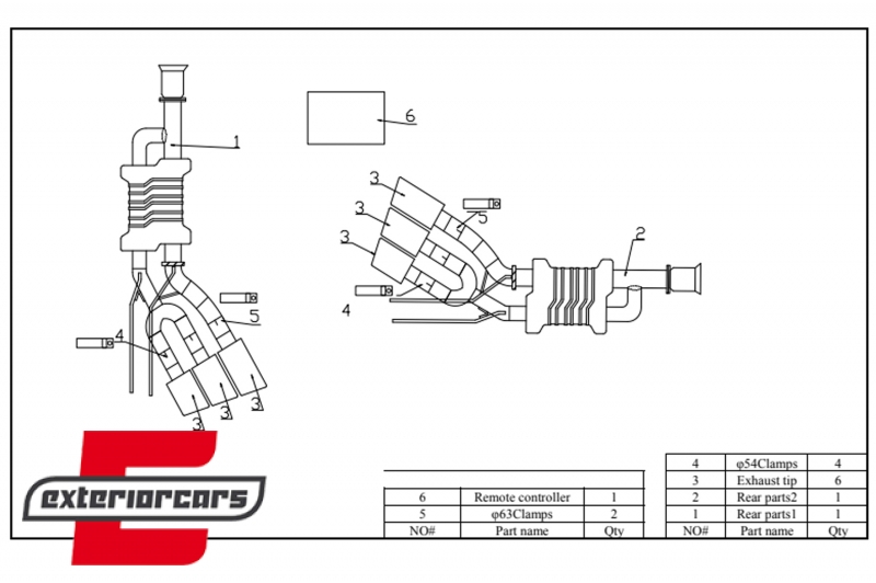 Kompletan ispušni sustav AMG dizajn s Valvetronicom / Mercedes G-klasa W463 (2009-2018) G500 G55 G63 G65, ESMBW463S3