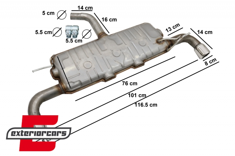 Kompletan ispušni sustav GTI dizajn / VW Golf 5 (2003-2007) Golf 6 (2008-2013), ESVWG5GTIBF