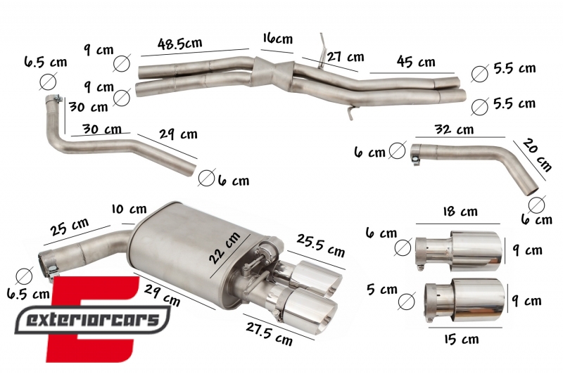 Kompletan ispušni sustav s Valvetronicom / Audi A7 4G (2010-2018) Benzin motori 2.5L/2.8L/2.0T/1.8T/3.0T, ESAUA7