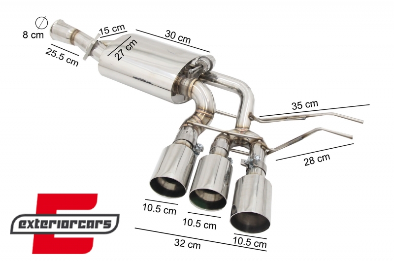 Kompletan ispušni sustav s Valvetronicom (chrome) / Mercedes G-klasa W463 (2009-2018) G500 G55 G63 G65, ESMBW463S1