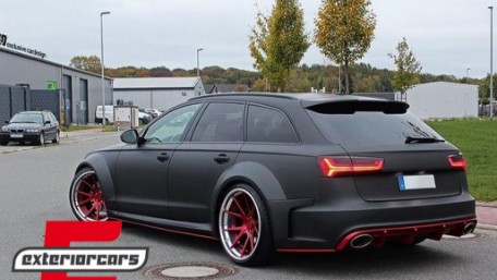 Krovni spojler RS6 dizajn (piano crna) / Audi A6 karavan 4G C7 (2011-2018), 42025SET
