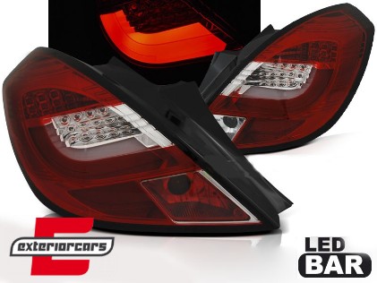 LED LightBar stražnja svjetla (crvena/kristal) / Opel Corsa D (2006-2014) hatchback 3V, LDOP56