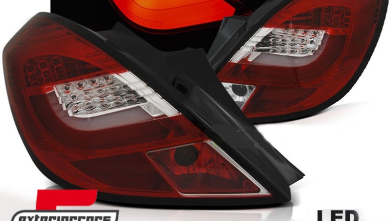 LED LightBar stražnja svjetla (crvena/kristal) / Opel Corsa D (2006-2014) hatchback 3V, LDOP56
