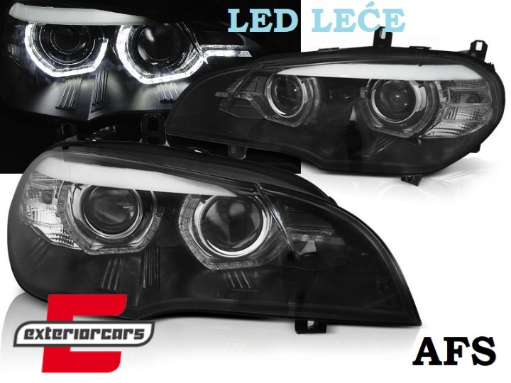 LED prednja svjetla 3D Angel Eyes LED DRL XENON (crna) / BMW X5 E70 (2007-2013), LPBMN8