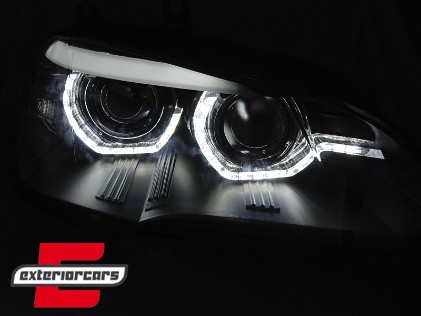 LED prednja svjetla 3D Angel Eyes LED DRL XENON (crna) / BMW X5 E70 (2007-2013), LPBMN8