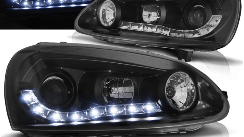 LED prednja svjetla DayLight (crna) / Volkswagen Golf 5 (2003-2008), LPVW99