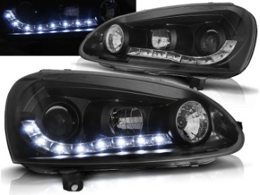 LED prednja svjetla DayLight (crna) / Volkswagen Golf 5 (2003-2008), LPVW99
