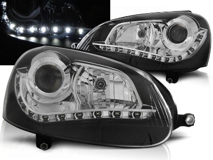 LED prednja svjetla DayLight (crna) / Volkswagen Golf 5 (2003-2008), LPVWG5