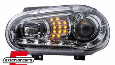 LED prednja svjetla DayLight LED žmigavci (chrome) / VW Golf 4 (1997-2005), LPVWB1