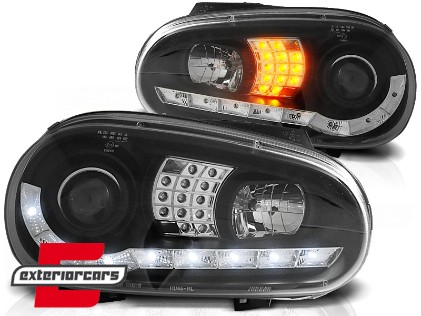 LED prednja svjetla DayLight LED žmigavci (crna) / VW Golf 4 (1997-2005), LPVWB2