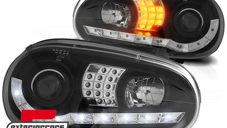 LED prednja svjetla DayLight LED žmigavci (crna) / VW Golf 4 (1997-2005), LPVWB2