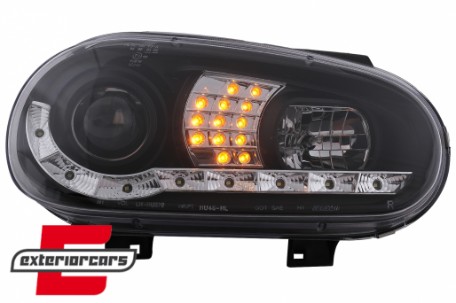 LED prednja svjetla DayLight LED žmigavci (crna) / VW Golf 4 (1997-2005), LPVWB2
