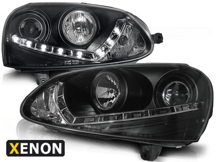 LED prednja svjetla DayLight Xenon (crna) / Volkswagen Golf 5 (2003-2008), LPVWD5