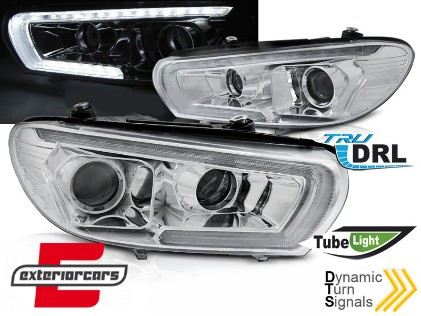 LED prednja svjetla TruDRL SEQ žmigavci (chrome) / VW Scirocco (2008-08.2014), LPVWU2