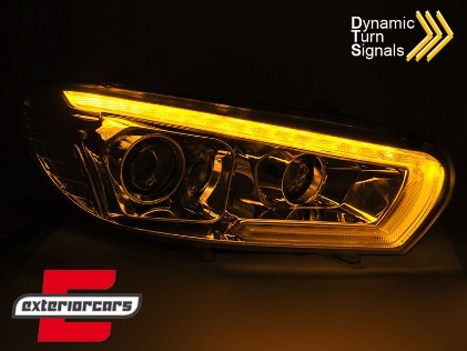 LED prednja svjetla TruDRL SEQ žmigavci (chrome) / VW Scirocco (2008-08.2014), LPVWU2