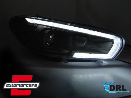 LED prednja svjetla TruDRL SEQ žmigavci (crna) / VW Scirocco (2008-08.2014), LPVWU3