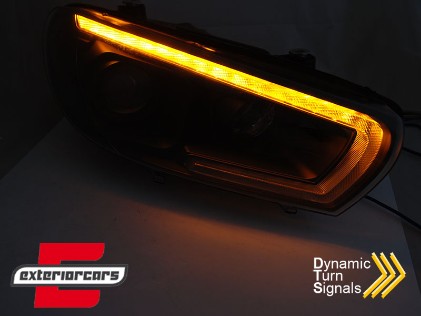 LED prednja svjetla TruDRL SEQ žmigavci (crna) / VW Scirocco (2014-2017), LPVWU7
