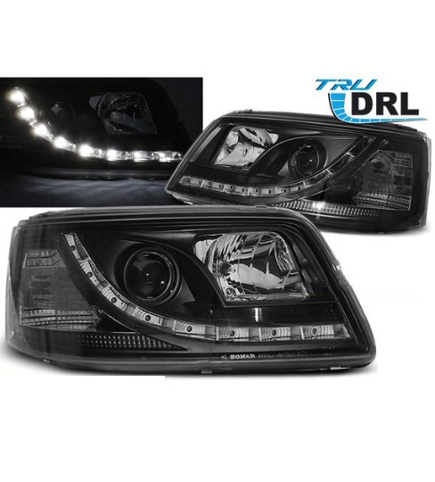 LED prednja svjetla True DRL (crna) / VW T5 (2003-2009), LPVWJ9