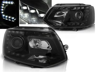 LED prednja svjetla True DRL (crna) / VW T5.1 (2010-2015), LPVWK3