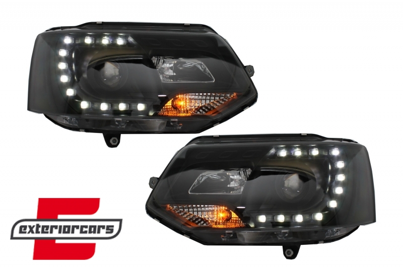 LED prednja svjetla True DRL (crna) / VW T5.1 (2010-2015), LPVWK3
