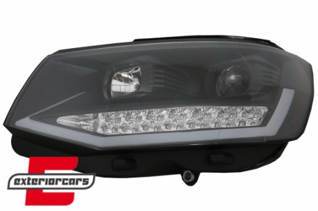 LED prednja svjetla TubeLight dizajn (crna/chrome) / VW T6 (2015-2019), LPVWR0