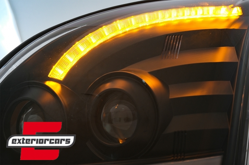 LED prednja svjetla TubeLight SEQ (crna) / Toyota Land Cruiser FJ120 (2003-2009), LPTO38
