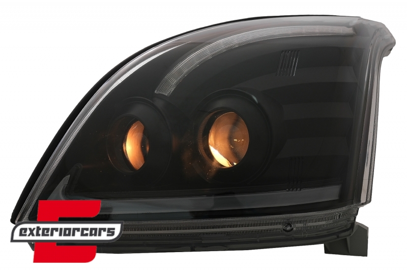 LED prednja svjetla TubeLight SEQ (crna) / Toyota Land Cruiser FJ120 (2003-2009), LPTO38
