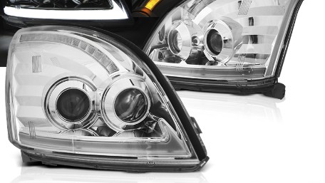 LED prednja svjetla TubeLight SEQ žmigavci (chrome) / Toyota Land Cruiser FJ120 (2003-2009), LPTO37