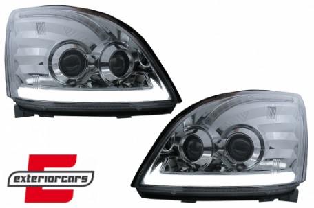 LED prednja svjetla TubeLight SEQ žmigavci (chrome) / Toyota Land Cruiser FJ120 (2003-2009), LPTO37