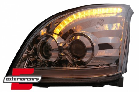 LED prednja svjetla TubeLight SEQ žmigavci (chrome) / Toyota Land Cruiser FJ120 (2003-2009), LPTO37