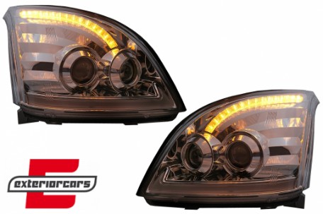 LED prednja svjetla TubeLight SEQ žmigavci (chrome) / Toyota Land Cruiser FJ120 (2003-2009), LPTO37