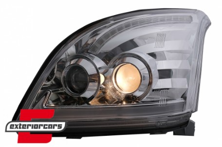 LED prednja svjetla TubeLight SEQ žmigavci (chrome) / Toyota Land Cruiser FJ120 (2003-2009), LPTO37