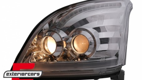 LED prednja svjetla TubeLight SEQ žmigavci (chrome) / Toyota Land Cruiser FJ120 (2003-2009), LPTO37