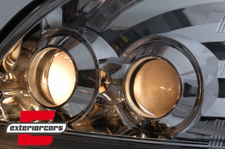 LED prednja svjetla TubeLight SEQ žmigavci (chrome) / Toyota Land Cruiser FJ120 (2003-2009), LPTO37