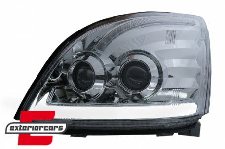 LED prednja svjetla TubeLight SEQ žmigavci (chrome) / Toyota Land Cruiser FJ120 (2003-2009), LPTO37