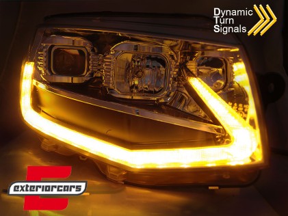 LED prednja svjetla TubeLight SEQ žmigavci (chrome) / Volkswagen T6 (2015-2019), LPVWT3