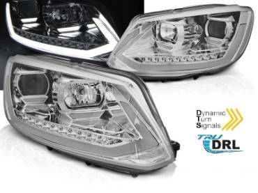 LED prednja svjetla TubeLight SEQ žmigavci (chrome) / Volkswagen Touran (08.2010-2015), LPVWS3