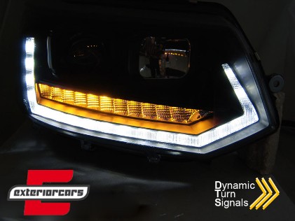 LED prednja svjetla TubeLight SEQ žmigavci (chrome) / VW T5.1 (2010-2015), LPVWS5