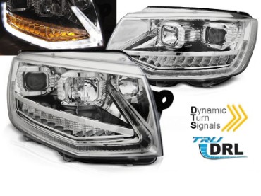 LED prednja svjetla TubeLight SEQ žmigavci (chrome) / VW T6 (2015-2019), LPVWS7