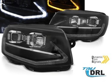 LED prednja svjetla TubeLight SEQ žmigavci (crna) / Volkswagen T6 (2015-2019), LPVWT4